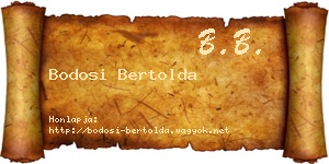 Bodosi Bertolda névjegykártya